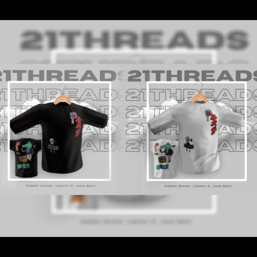 [21 Threads] Bad Crocodile Oversized T-Shirt Fatpack