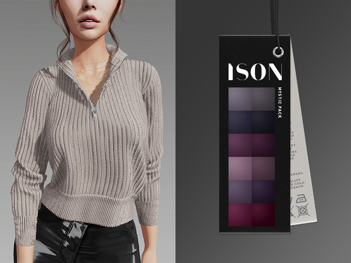 ISON - haley ribbed pullover (mystic)