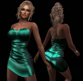 Strapless Green Latex Mini Dresses Xara
