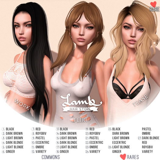 Lamb | Tease hair | Pack 2 | RARE