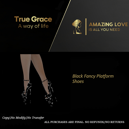 Black Fancy Platform Shoes - ReBorn