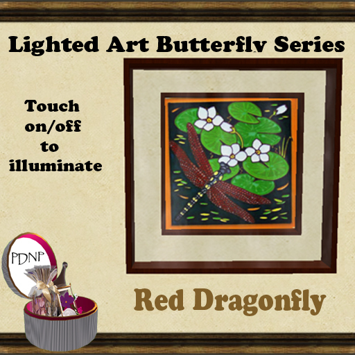 PDN: RED DRAGONFLY LIGHTED ART