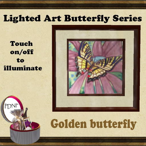 PDN: GOLDEN BUTTERFLY LIGHTED ART
