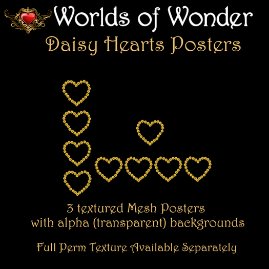 WoW Daisy Heart Posters