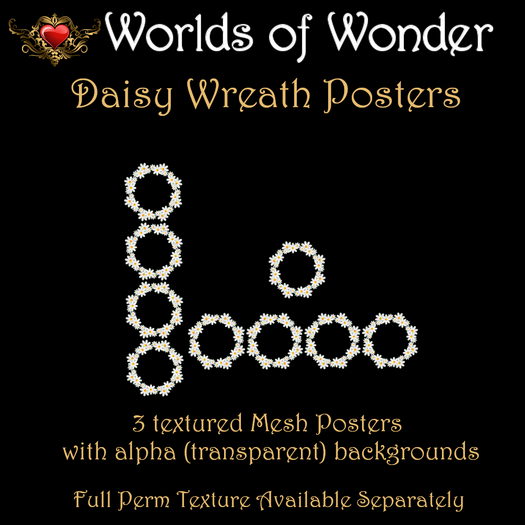 WoW Daisy Wreath Posters