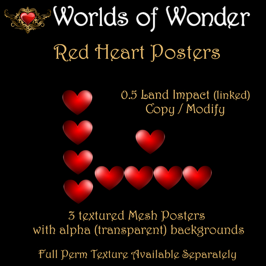 WoW Shiny Red Heart Posters