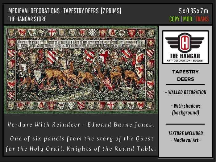 MEDIEVAL TAPESTRY - DEERS [7 PRIMS]