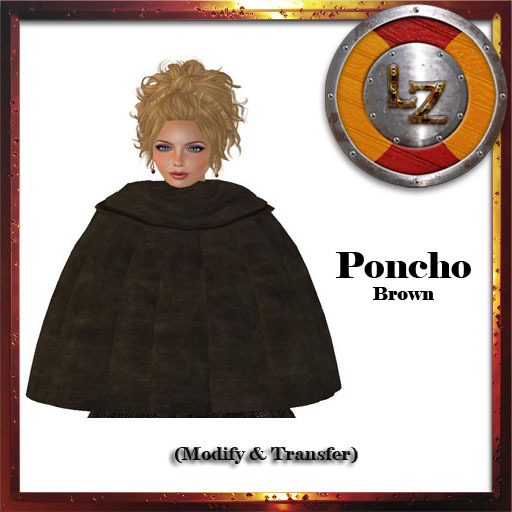 [LZ] Poncho - Solid (Leather-Brown)
