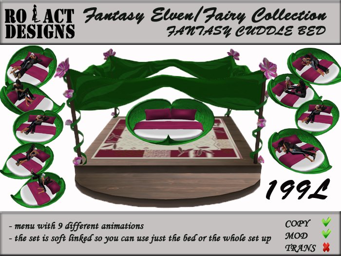 ..::RO!ACT::..DESIGNS Fantasy Elven/Fairy Collection - Fantasy Cuddle Bed 