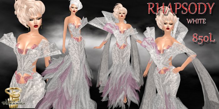 HOUSE OF BENINGBOROUGH -  Rhapsody Gown -White/pink