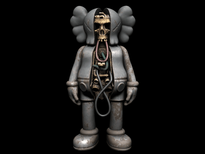 Fat Decor Machine Kaws  Grey