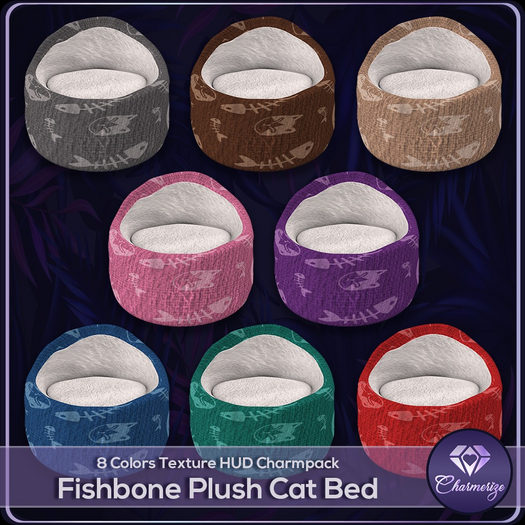Fishbone - Plush Cat Bed