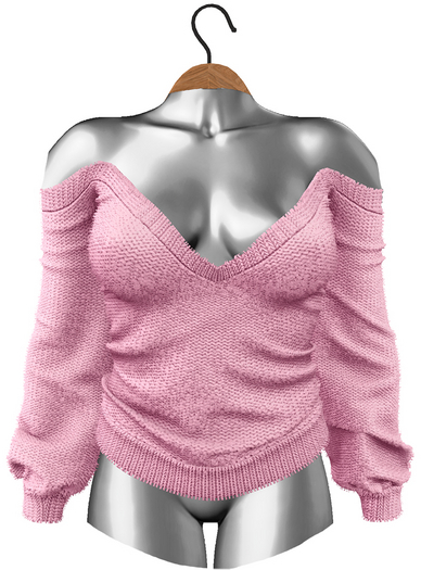 RIOT / Mara Off-Shoulder Sweater - Blush