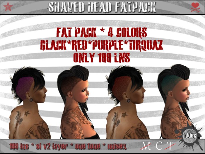 *inkies*  shaved hair fatpack