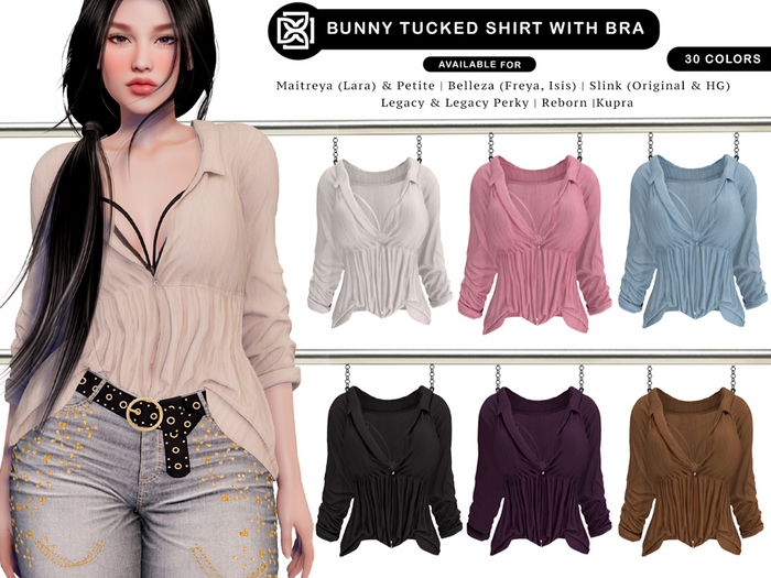 Addams - Bunny - Tucked Shirt with Bra #FATPACK