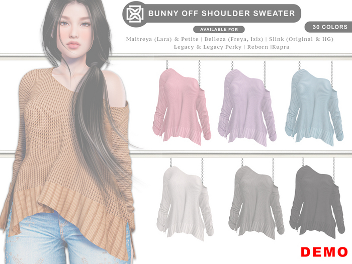 Addams - Bunny - Off Shoulder Sweater #DEMO