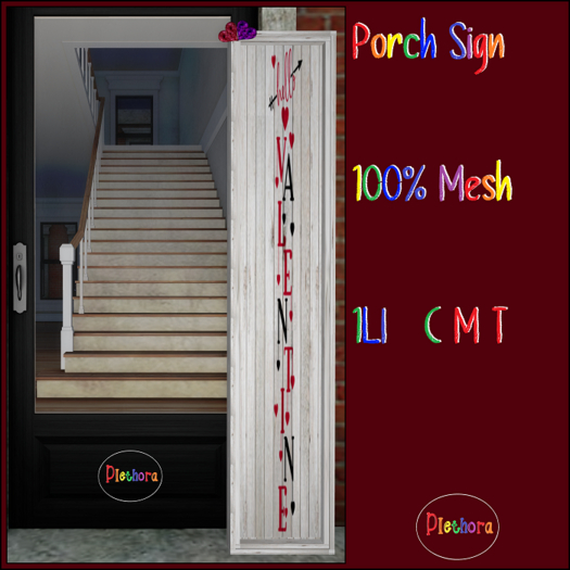 [ Plethora ] Add Me Porch Sign: Hello Valentine 001b