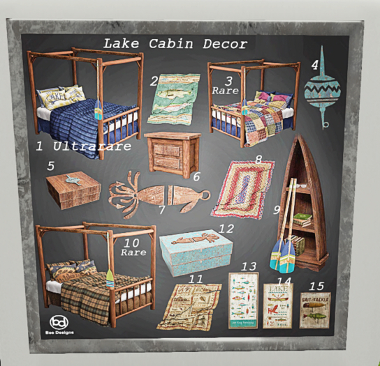 03 Bee Designs lake Cabin decor RARE
