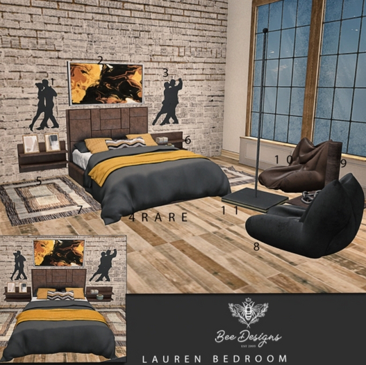 04 Bee Designs Lauren Bedroom RARE