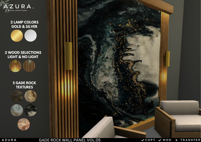 AZURA ::: GADE ROCKS WALL PANEL VOL.05 Wall Art / Texture Change 