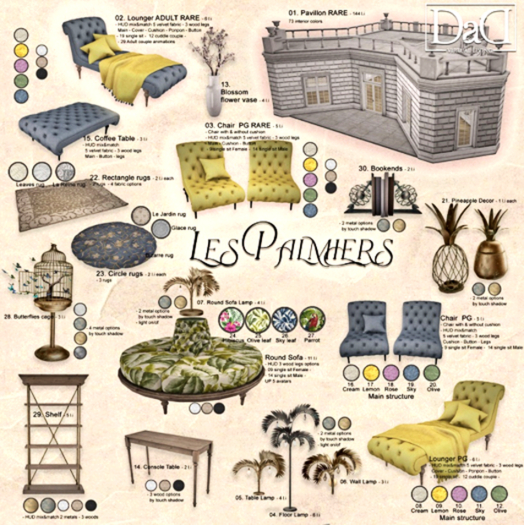 30 -DaD- Les Palmiers- Bookends m/t box