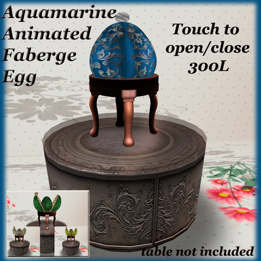 PDN: AQUAMARINE ANIMATED FABERGE EGG