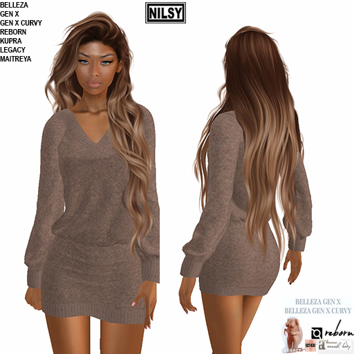 CASHMERE KNIT DRESS,MESH BODY