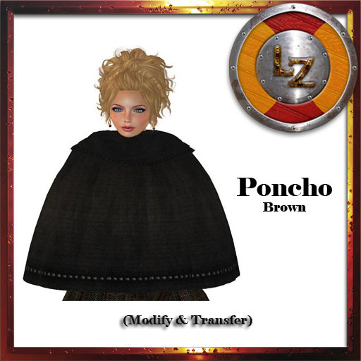 [LZ] Poncho - Black Leather