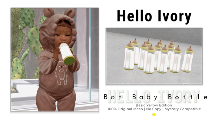[Hello Ivory]  Basic Bot Baby Bottle - Yellow (25)  