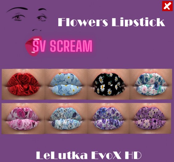 .:SV:. SCREAM Flowers Lipstick Lelutka EvoX HD