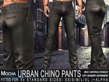 ZED MESH MATERIALS ENABLED: Urban Mocha Chino Pants (Chinos) / 5 Sizes + Alpha / Available  in 3 Colours