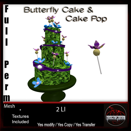 Full Perm Butterfly Cake