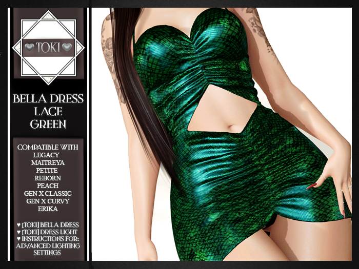 [TOKI] Bella Dress Lace Green