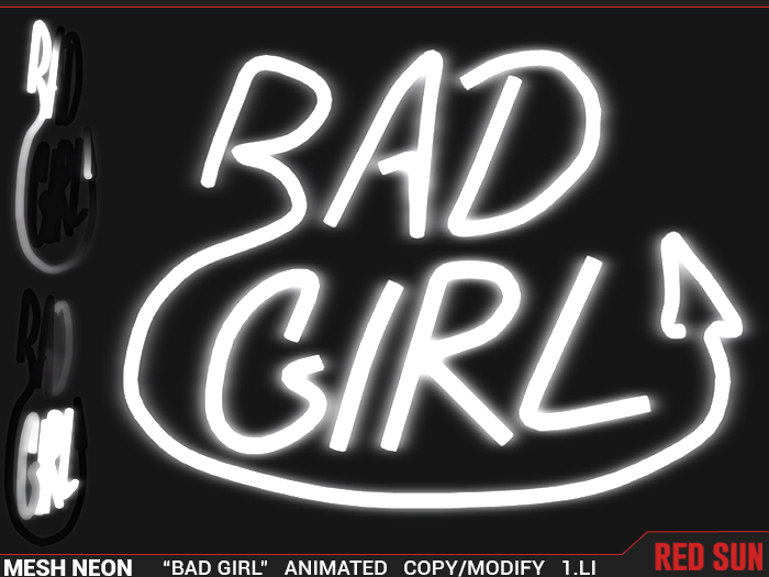 REDSUN - Animated Mesh Neon "Bad Girl"