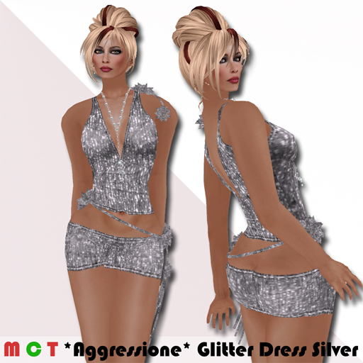 *Aggressione* Glitter Dress Silver (boxed)