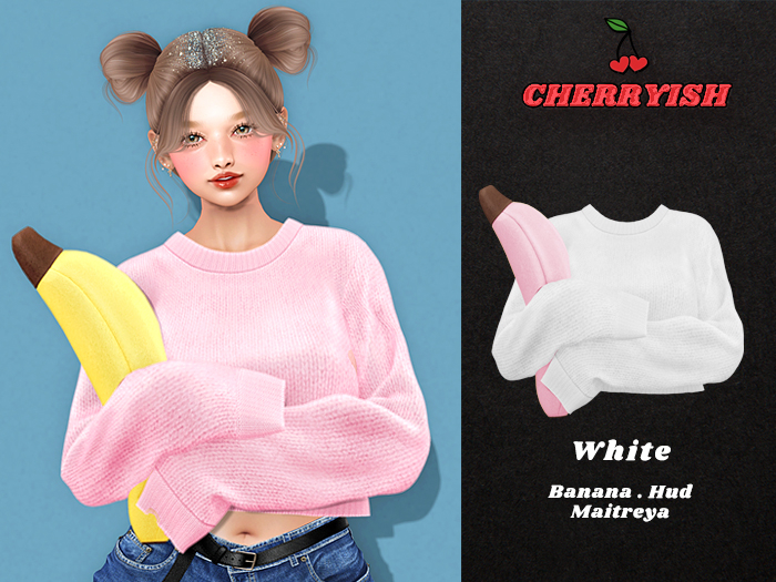 ::CHERRYISH:: Pony Knit Top - White