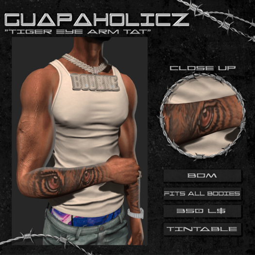 G$- Tiger Eye Arm Tat