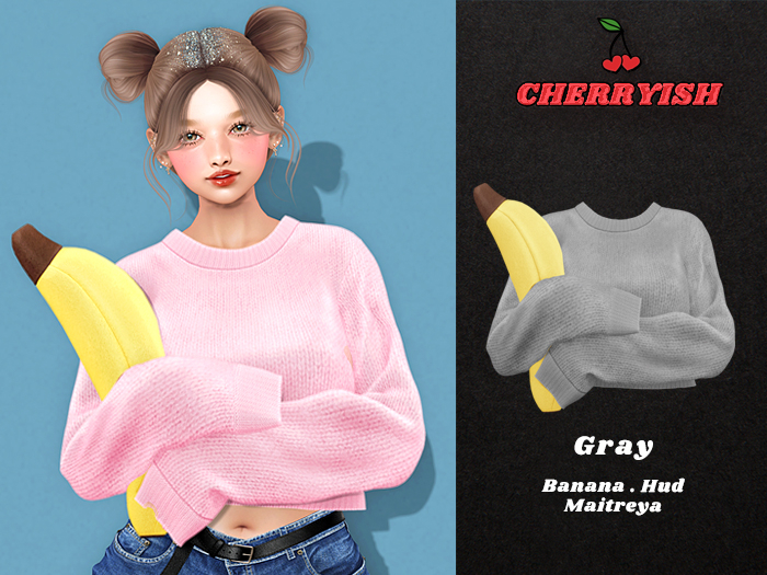 ::CHERRYISH:: Pony Knit Top - Gray