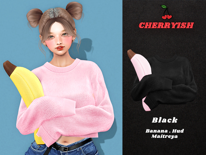 ::CHERRYISH:: Pony Knit Top - Black