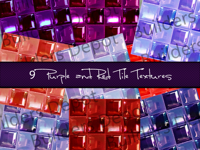 FULL PERM 9 Red & Purple Tile Textures