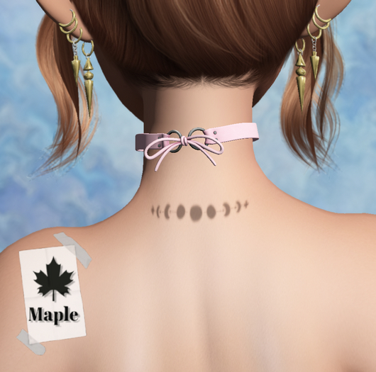 Maple- Moon Phases- Neck Tattoo