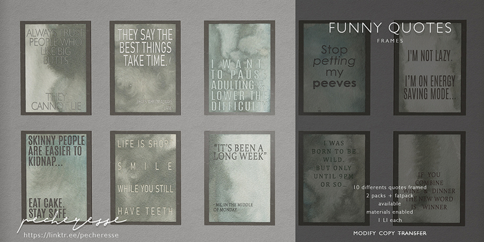 pecheresse. funny quotes frames pack 2