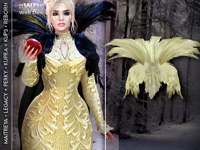 ::WD:: Feathers Ravenna - Gold (Dull)