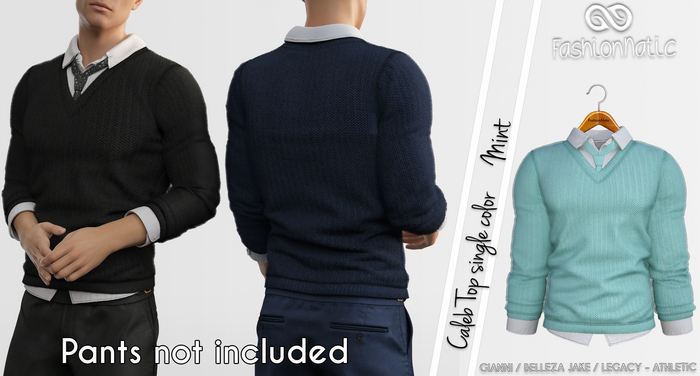 Caleb Male Sweater Mint - Signature Gianni, Belleza Jake , Legacy, Athletic - FashionNatic