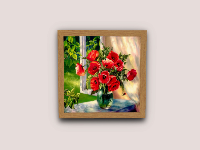 Frame Poppies-in-Vase
