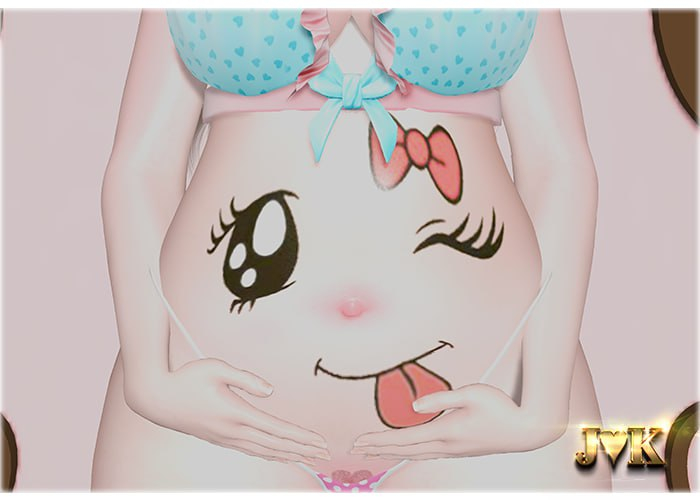 JK - Belly Paint Pregnancy #03Happy Face+ Pose