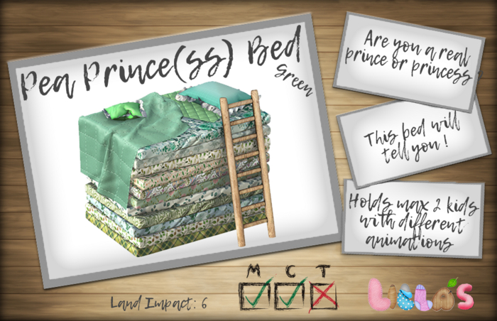 Lilla's Pea Prince(ss) bed Green *Boxed*