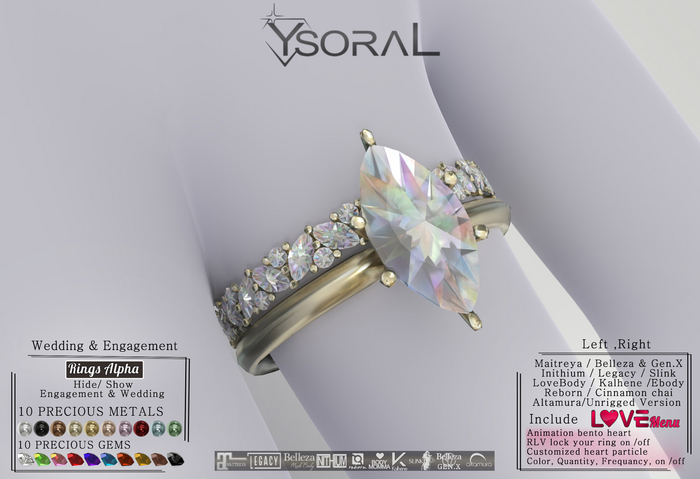~~ Ysoral ~~ .:Luxe Engagement & Wedding Ring lea:.(BENTO LADY)