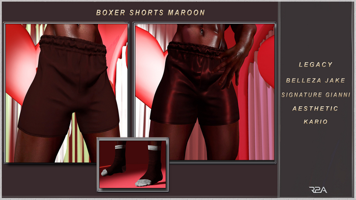 R2A-BOXER SHORTS MAROON