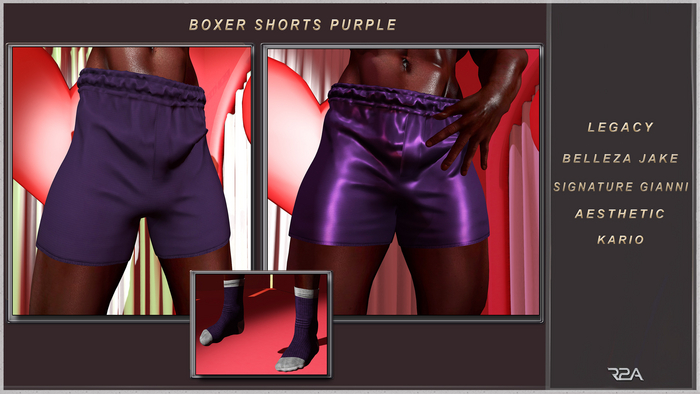 R2A-BOXER SHORTS PURPLE